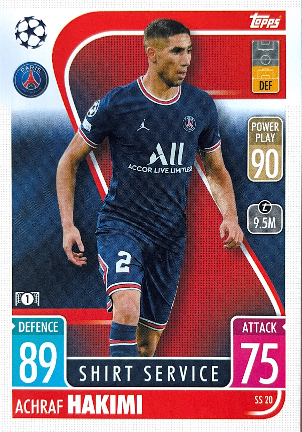 Achraf Hakimi 2020-21 Match Attax Extra Signature Style #SI8 Inter Milan