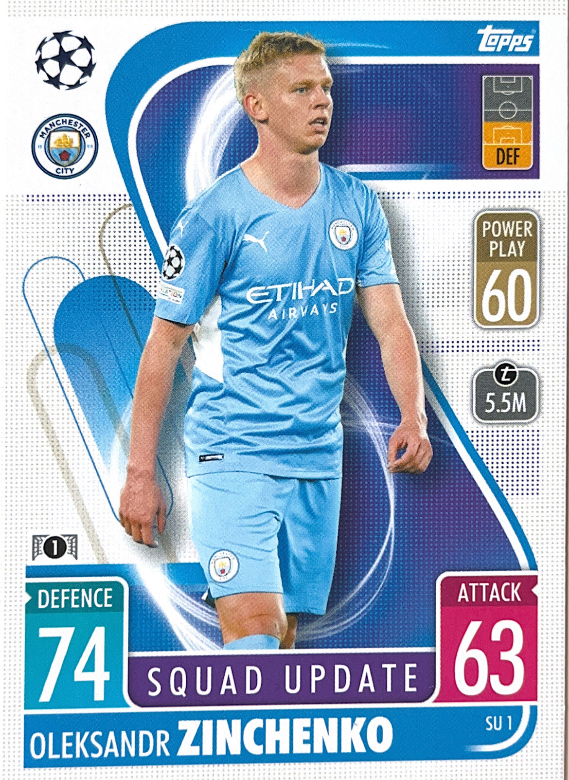 Topps Match Attax Extra 2021/22 SU 001 Oleksandr Zinchenko Squad