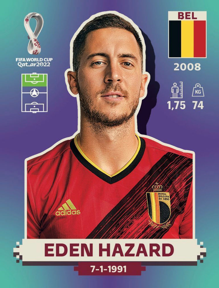 Panini World Cup 2022 Stickers - BEL 018 - Eden Hazard – Complete ...
