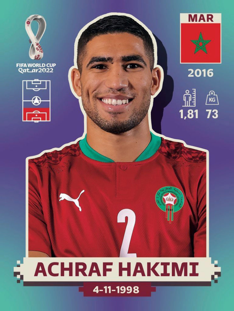 MAR6 Achraf Hakimi (Morocco) Panini World Cup 2022 Sticker - Solve