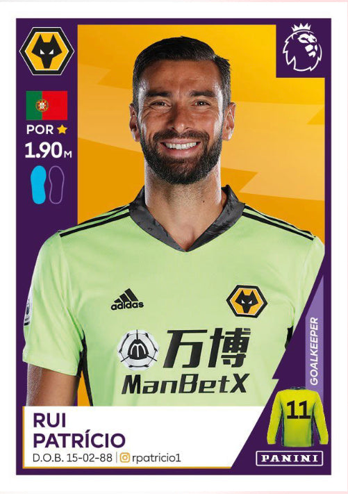 Premier League 2021 615 Rui Patricio Complete My Sticker Album