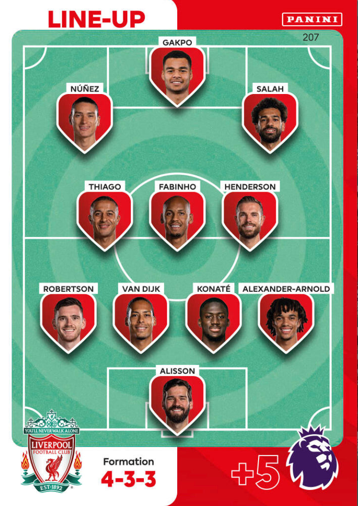 Panini Adrenalyn XL 2023/24 - 207 - Liverpool Line-Up
