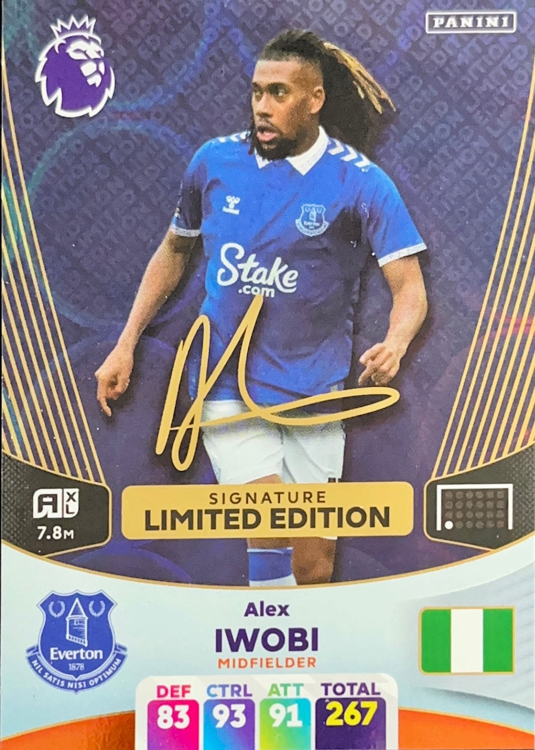 Panini Adrenalyn XL 2023/24 - Alex Iwobi - Signature Limited Edition