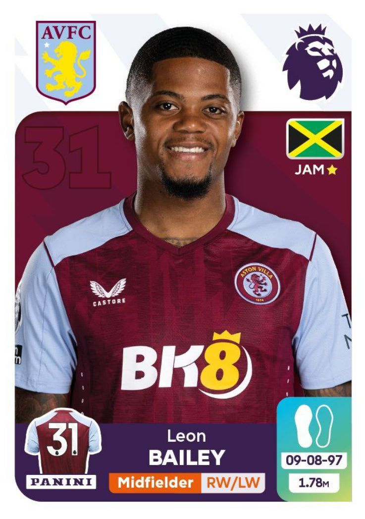 Premier League 2024 - 098 - Leon Bailey – Complete My Sticker Album