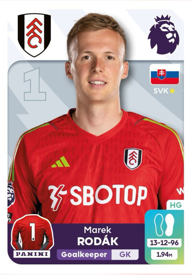 Premier League 2024 - 285 - Marek Rodák – Complete My Sticker Album