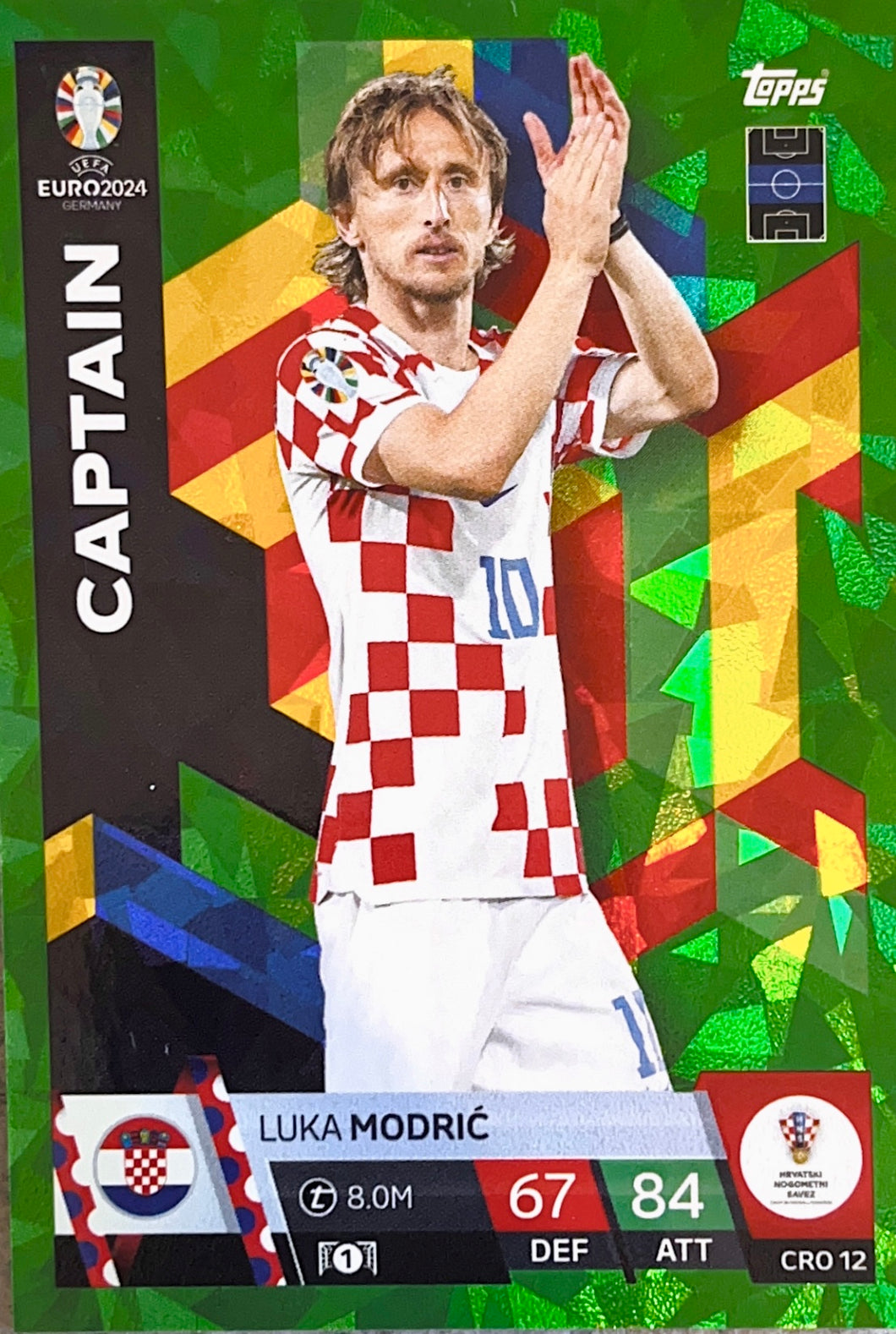 Topps Match Attax Euro 2024 - CRO 012 - Luka Modric - Captain - Green Parallel