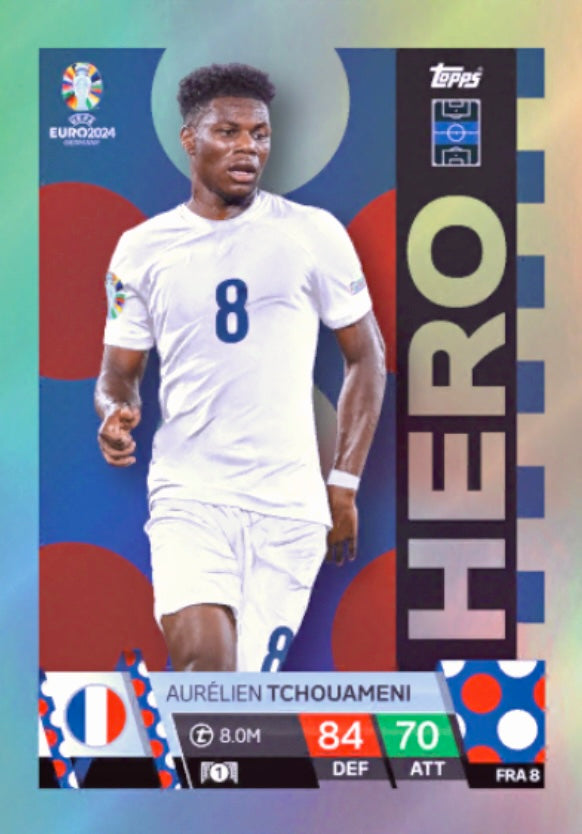 Topps Match Attax Euro 2024 - FRA 008 - Aurélien Tchouameni - Hero