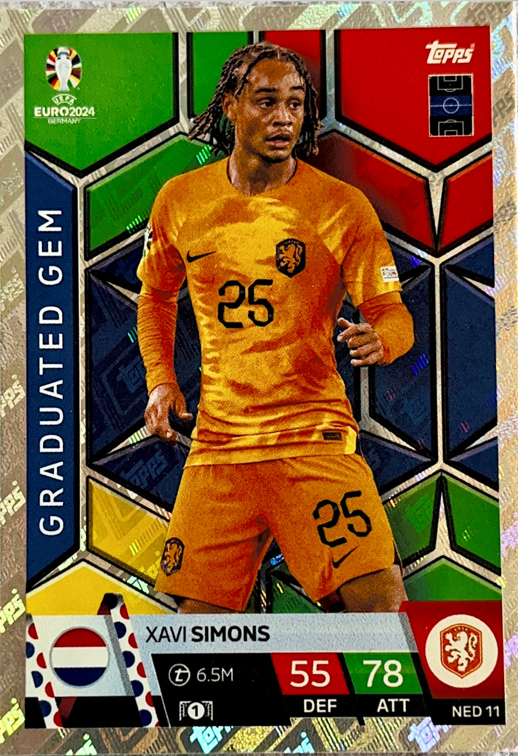 Topps Match Attax Euro 2024 - NED 011 - Xavi Simons - Graduated Gem