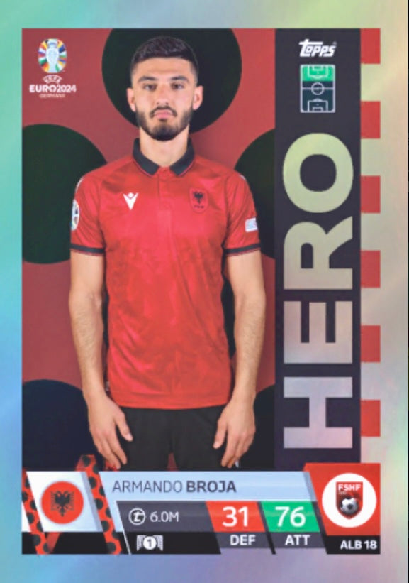 Topps Match Attax Euro 2024 - ALB 018 - Armando Broja - Hero