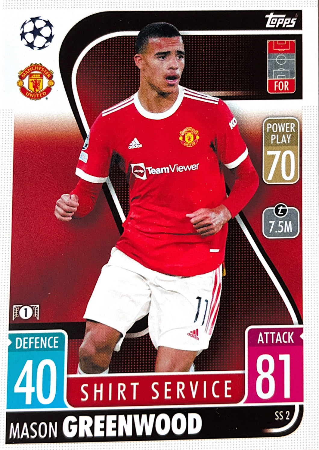 Topps Match Attax Extra 2021/22 - SS 002 - Mason Greenwood - Shirt Service