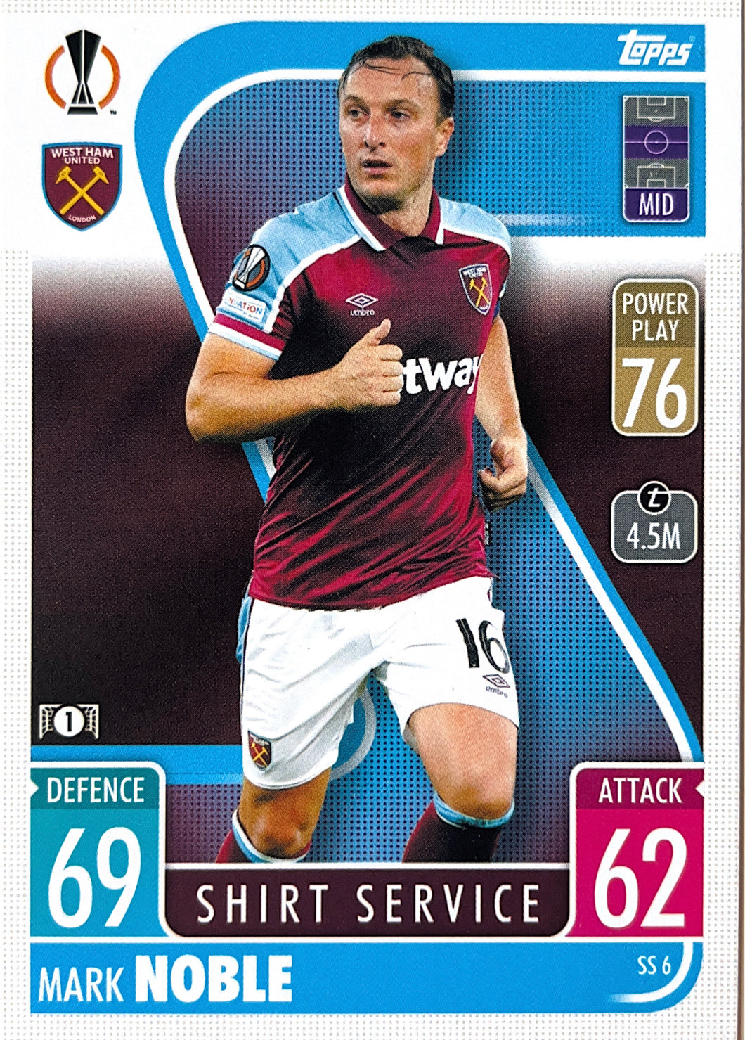 Topps Match Attax Extra 2021/22 - SS 006 - Mark Noble - Shirt Service