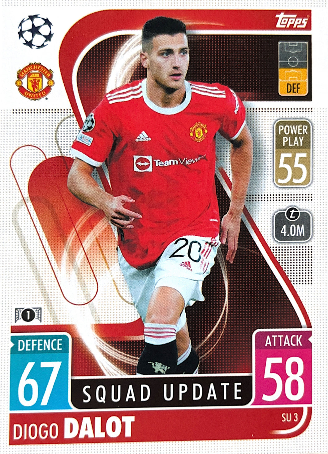 Topps Match Attax Extra 2021/22 - SU 003 - Diogo Dalot - Squad Update