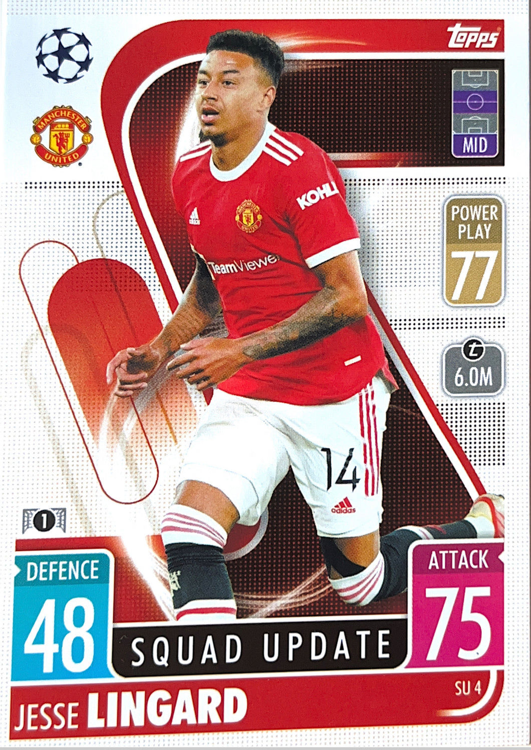 Topps Match Attax Extra 2021/22 - SU 004 - Jesse Lingard - Squad Update