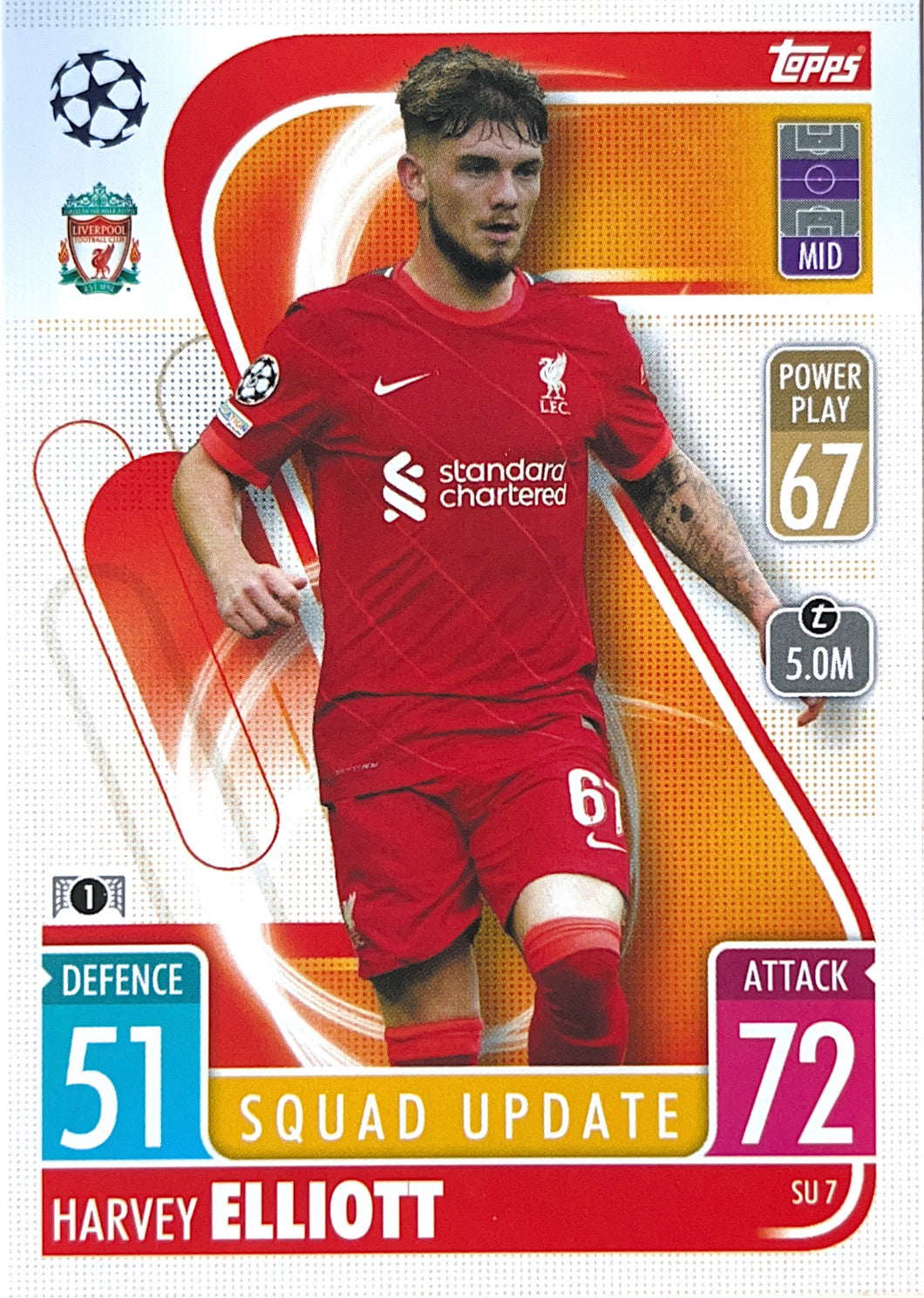 Topps Match Attax Extra 2021/22 - SU 007 - Harvey Elliott - Squad Update