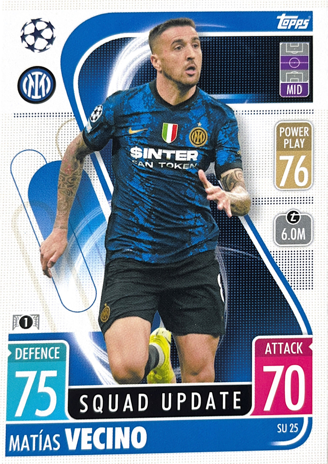 Topps Match Attax Extra 2021/22 - SU 025 - Matías Vecino - Squad Update