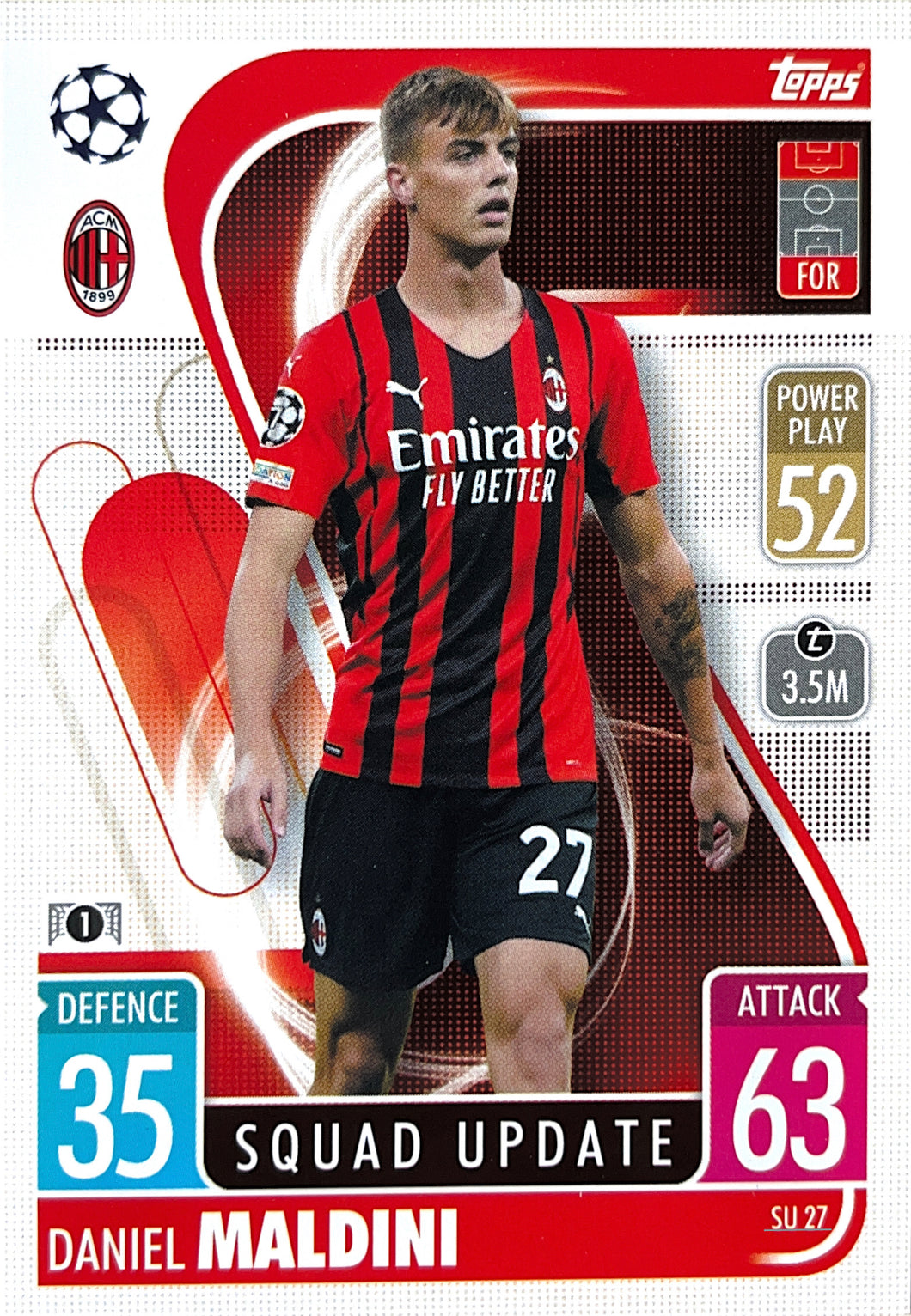 Topps Match Attax Extra 2021/22 - SU 027 - Daniel Maldini - Squad Update