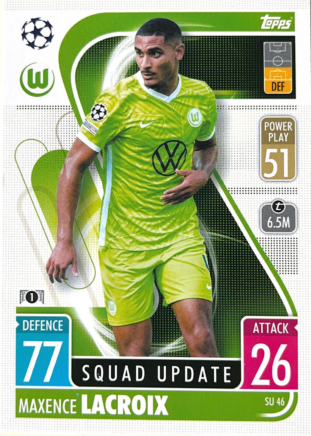 Topps Match Attax Extra 2021/22 - SU 046 - Maxence Lacroix - Squad Update