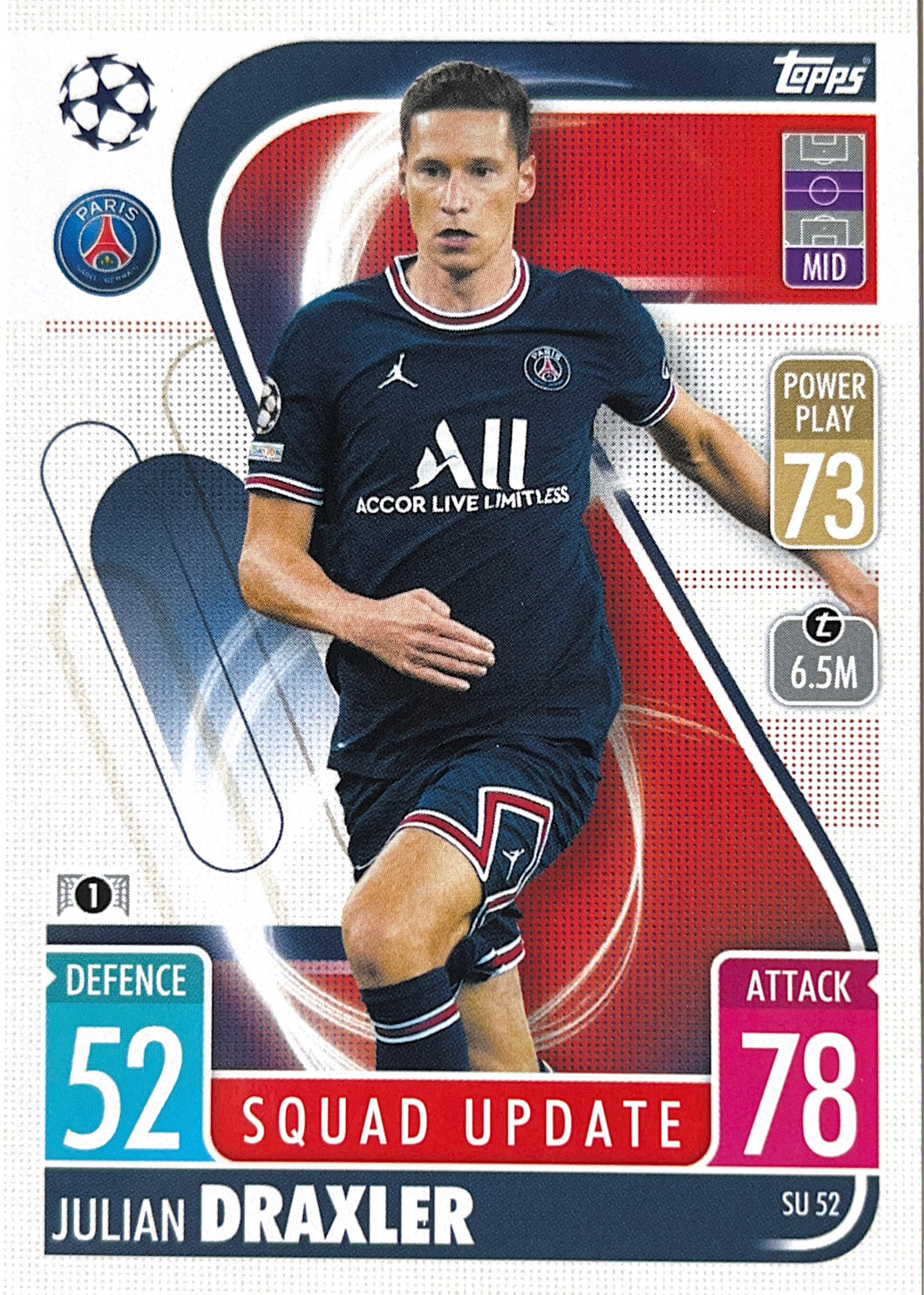 Topps Match Attax Extra 2021/22 - SU 052 - Julian Draxler - Squad Update
