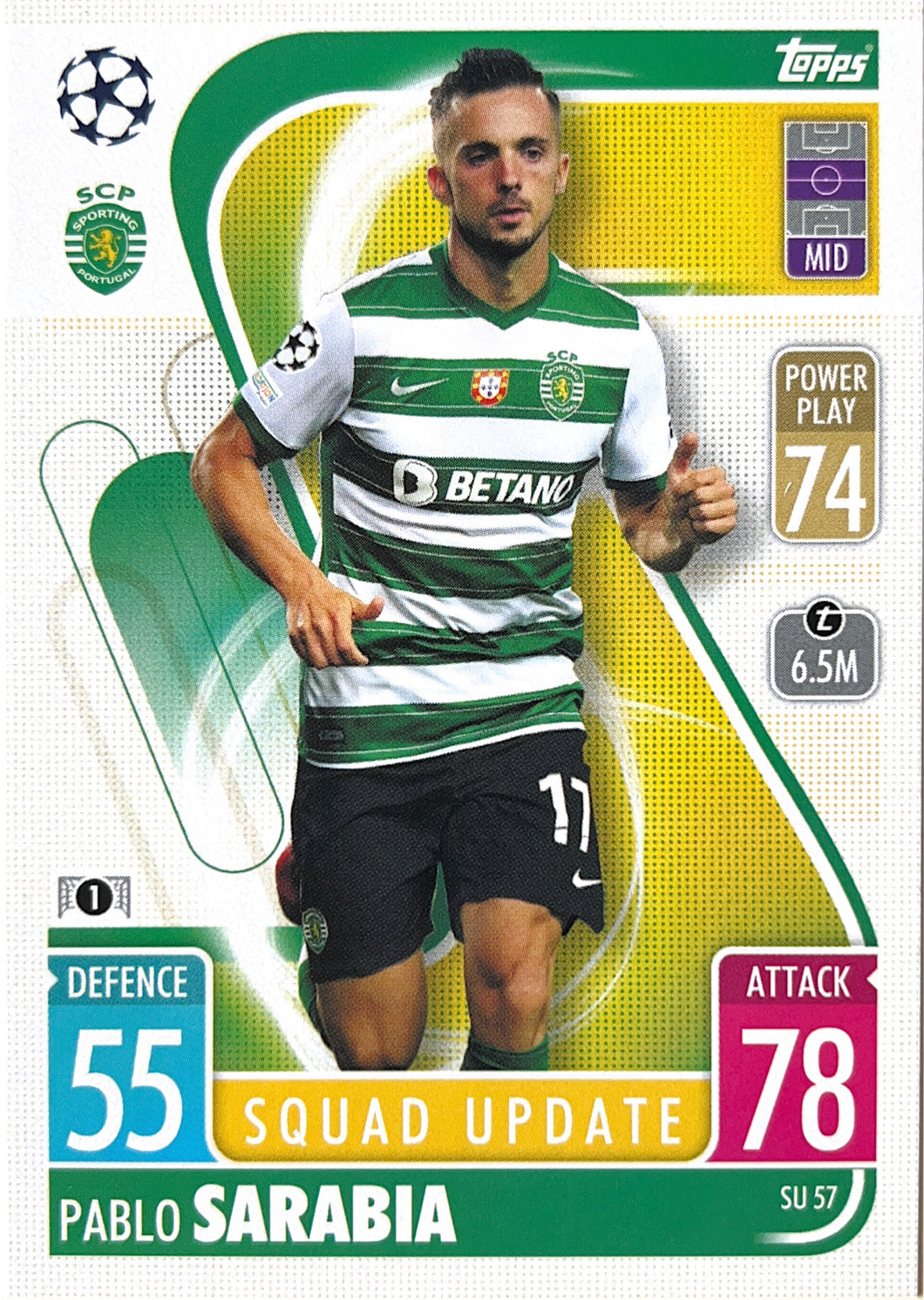 Topps Match Attax Extra 2021/22 - SU 057 - Pablo Sarabia - Squad Update