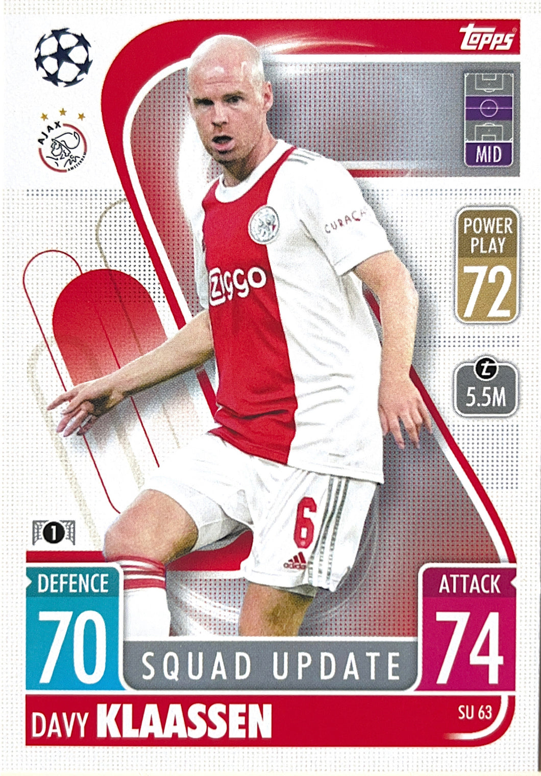 Topps Match Attax Extra 2021/22 - SU 063 - Davy Klaassen - Squad Update