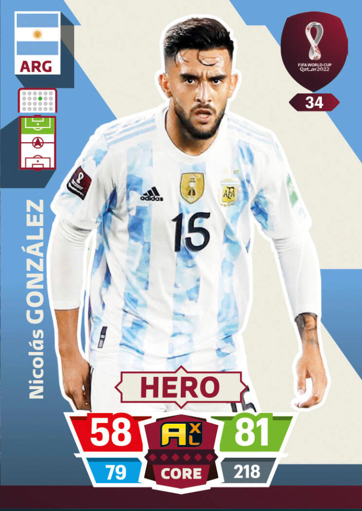 Panini World Cup 2022 Adrenalyn XL - 034 - Nicolás González - Hero