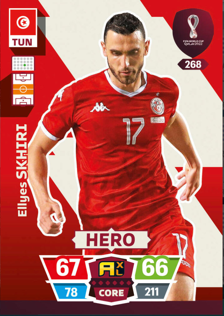 Panini World Cup 2022 Adrenalyn XL - 268 - Ellyes Skhiri - Hero