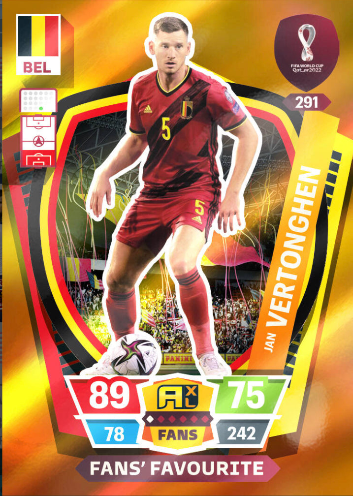 Panini World Cup 2022 Adrenalyn XL - 291 - Jan Vertonghen - Fans' Favourite