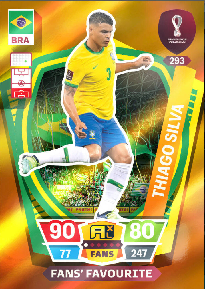 Panini World Cup 2022 Adrenalyn XL - 293 - Thiago Silva - Fans' Favourite