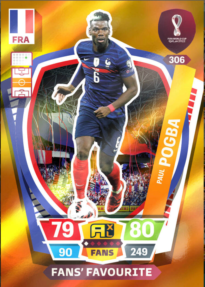 Panini World Cup 2022 Adrenalyn XL - 306 - Paul Pogba - Fans' Favourite