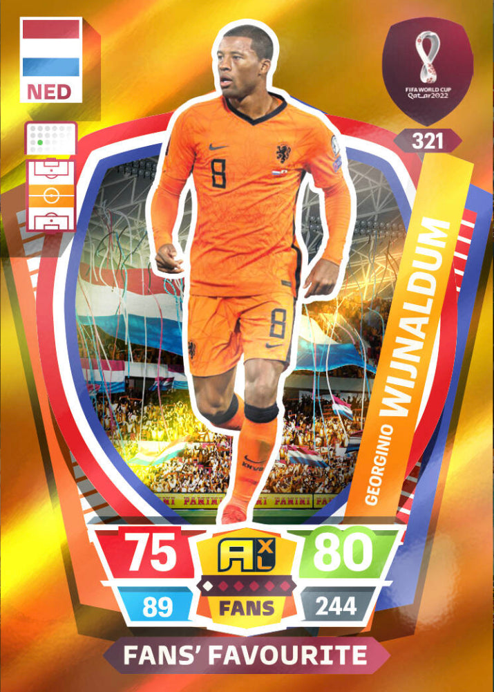 Panini World Cup 2022 Adrenalyn XL - 321 - Georgino Wijnaldum - Fans' Favourite