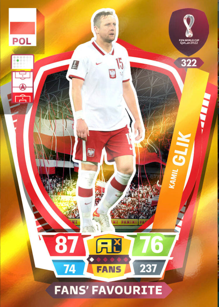 Panini World Cup 2022 Adrenalyn XL - 322 - Kamil Glik - Fans' Favourite