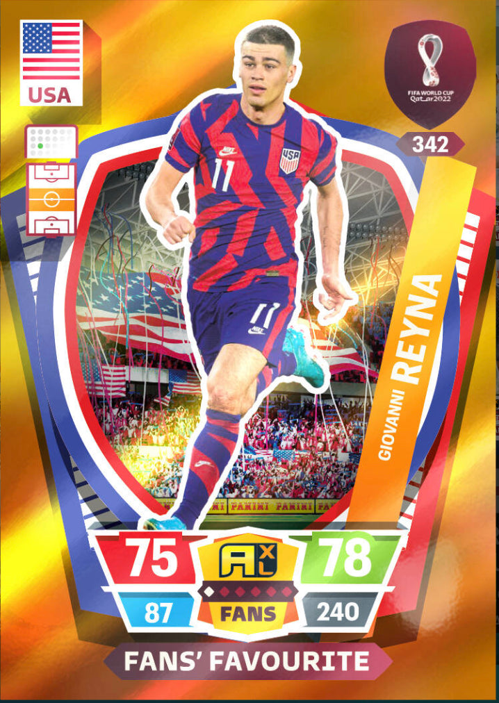Panini World Cup 2022 Adrenalyn XL - 342 - Giovanni Reyna - Fans' Favourite