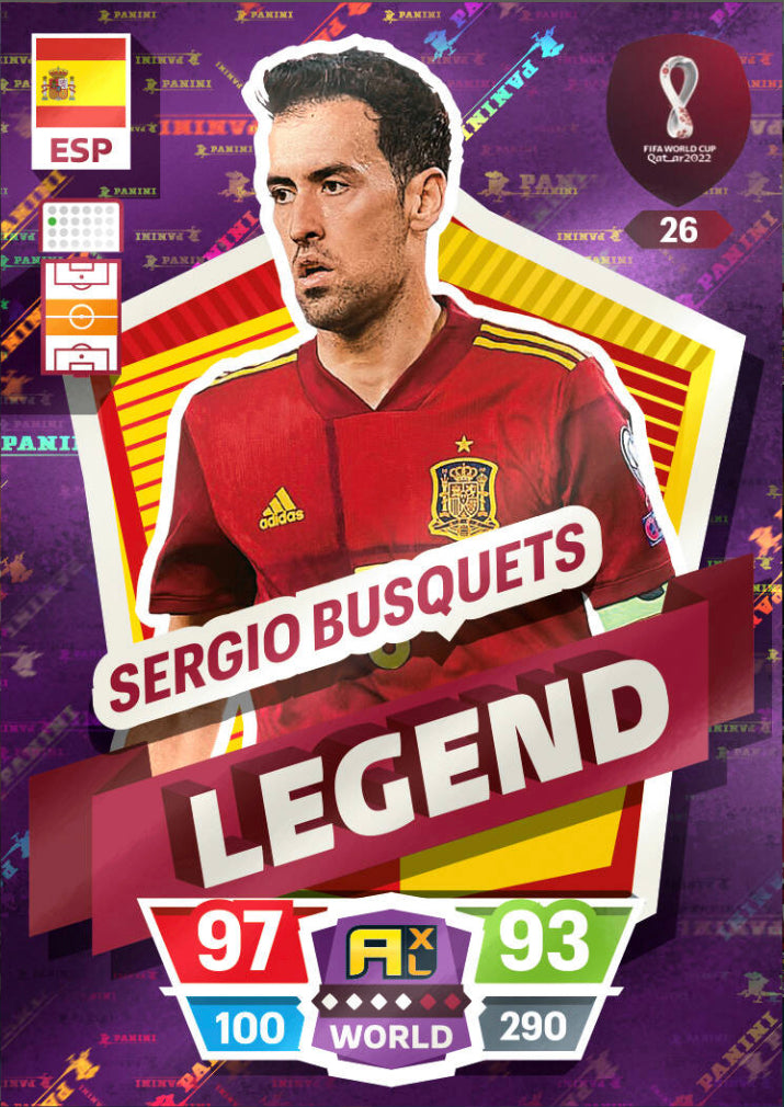 Panini World Cup 2022 Adrenalyn XL - 026 - Sergio Busquets - Legend