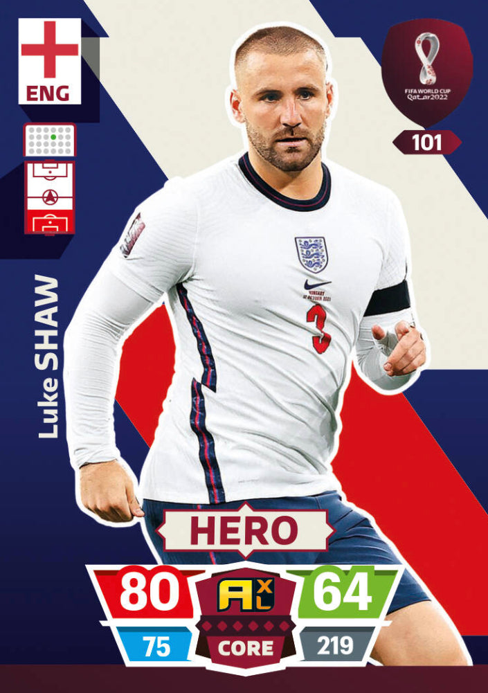 Panini World Cup 2022 Adrenalyn XL - 101 - Luke Shaw - Hero