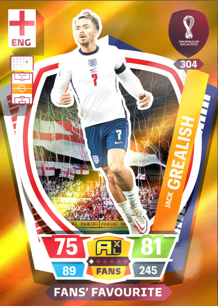 Panini World Cup 2022 Adrenalyn XL - 304 - Jack Grealish - Fans' Favourite