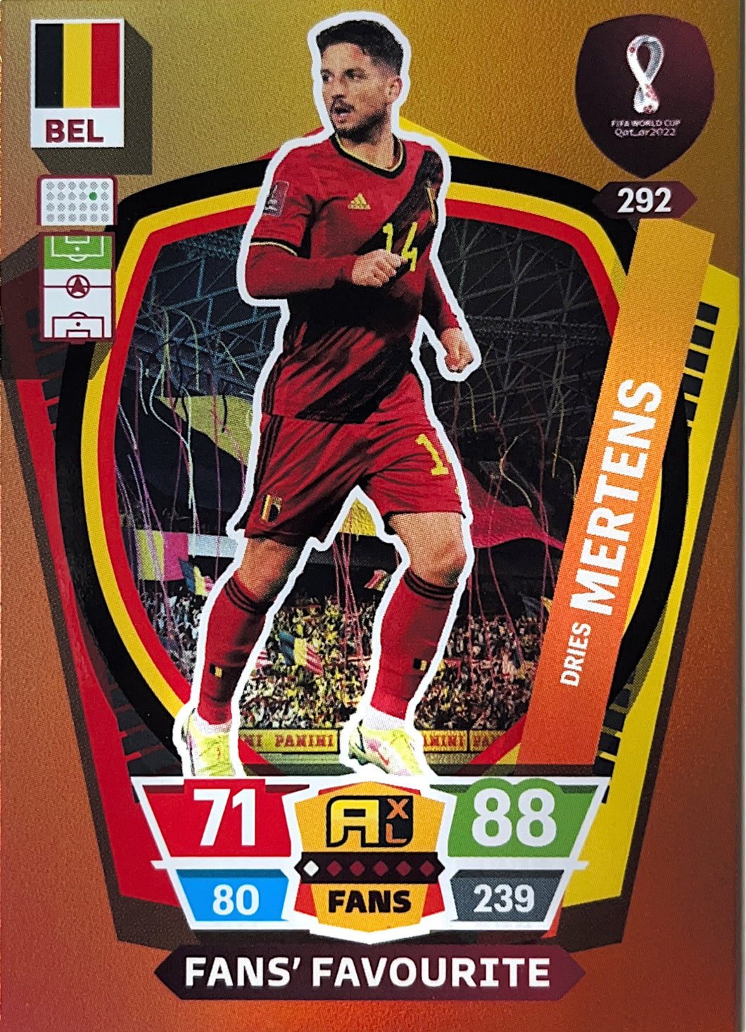 Panini World Cup 2022 Adrenalyn XL - 292 - Dries Mertens - Fans' Favourite