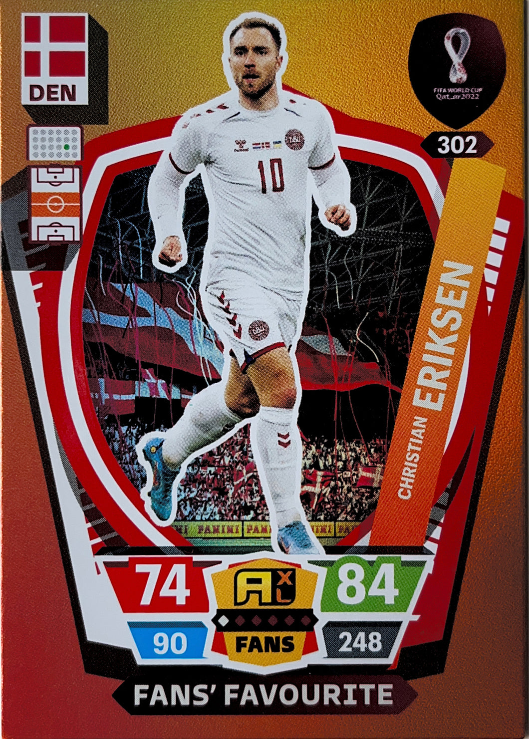 Panini World Cup 2022 Adrenalyn XL - 302 - Christian Eriksen - Fans' Favourite