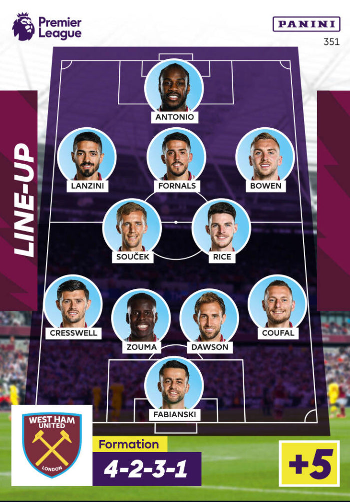 Panini Adrenalyn XL 2022/23 - 351 - West Ham United Line-Up