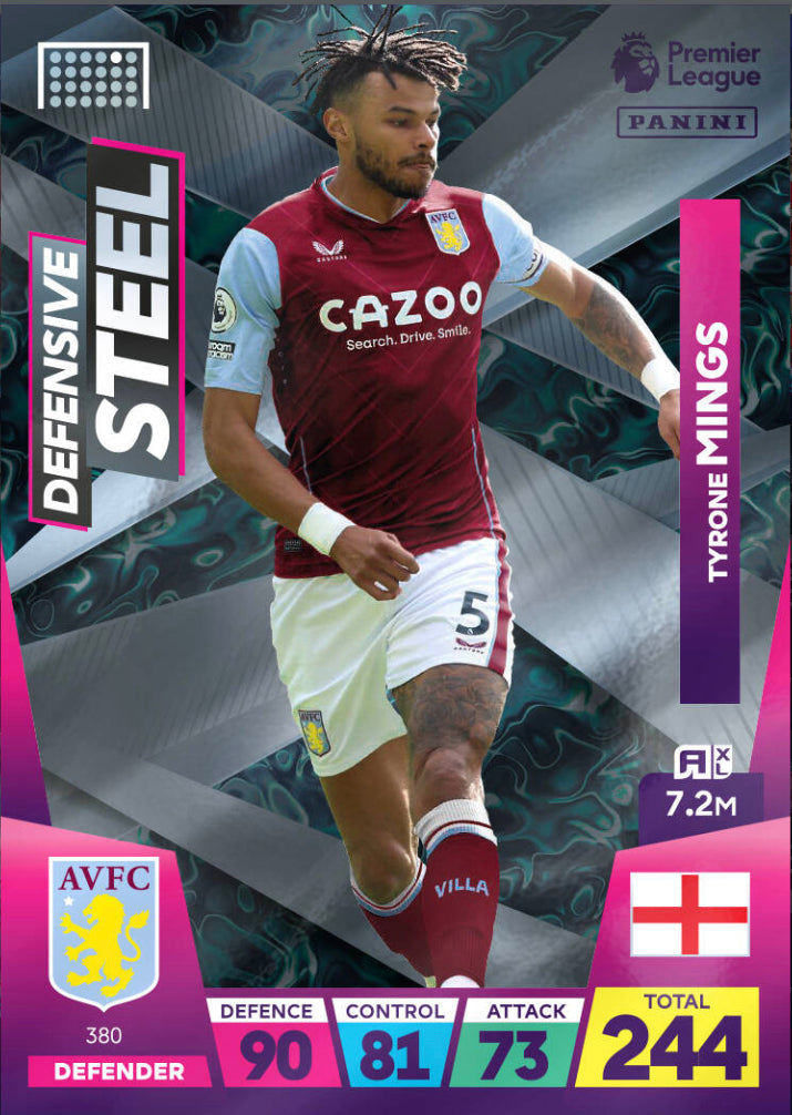 Panini Adrenalyn XL 2022/23 - 380 - Tyrone Mings - Defensive Steel