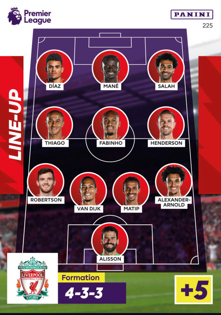 Panini Adrenalyn XL 2022/23 - 225 - Liverpool Line-Up