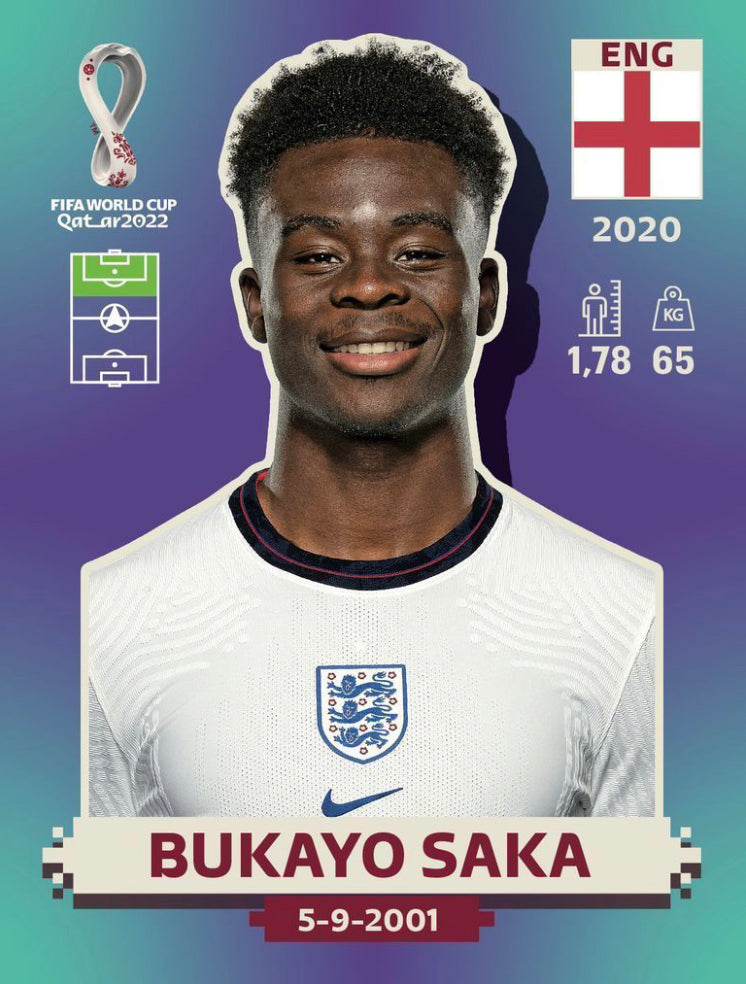 Panini World Cup 2022 Stickers - ENG 019 - Bukayo Saka