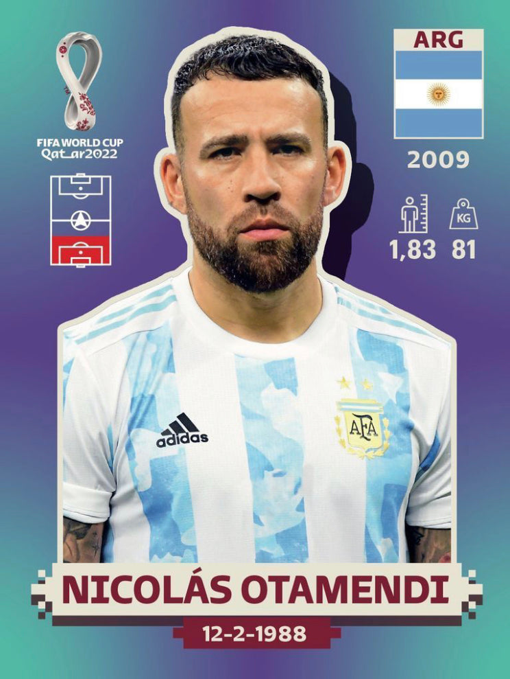 Panini World Cup 2022 Stickers - ARG 007 - Nicolás Otamendi