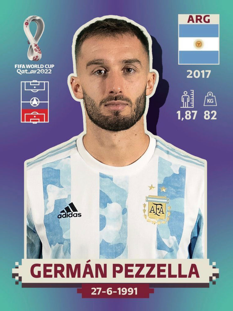 Panini World Cup 2022 Stickers - ARG 008 - Germán Pezzella