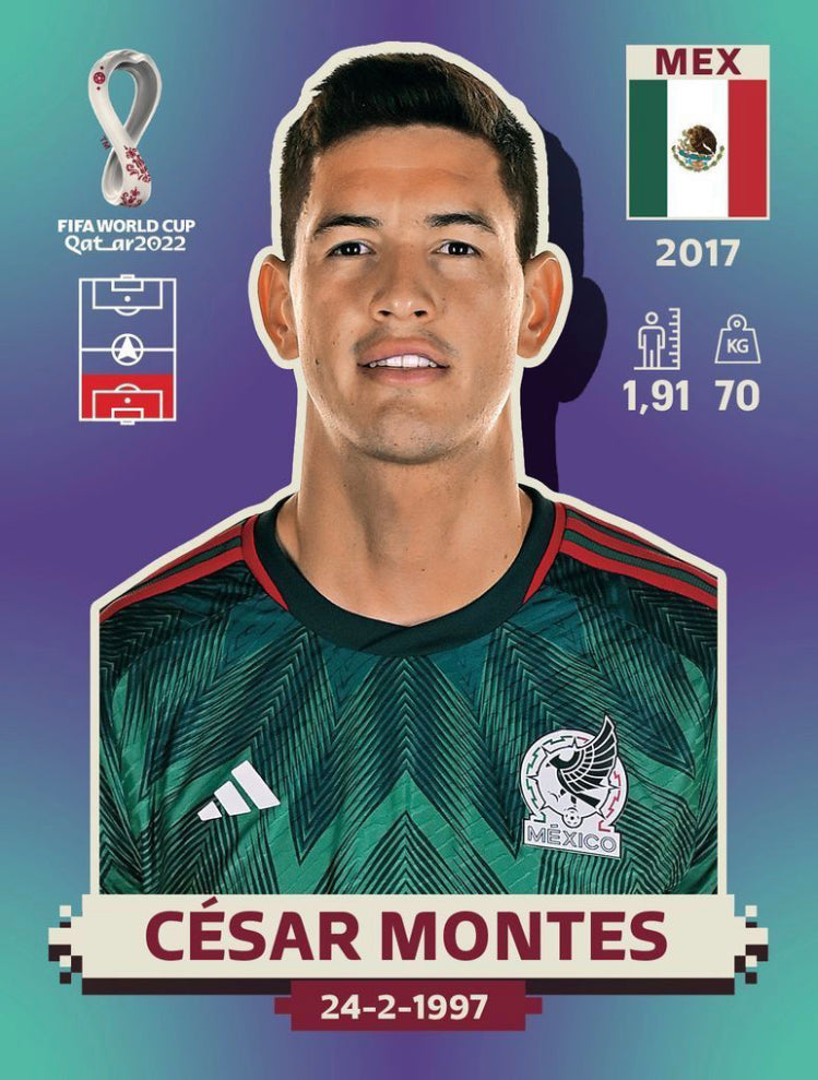 Panini World Cup 2022 Stickers - MEX 007 - César Montes – Complete My ...