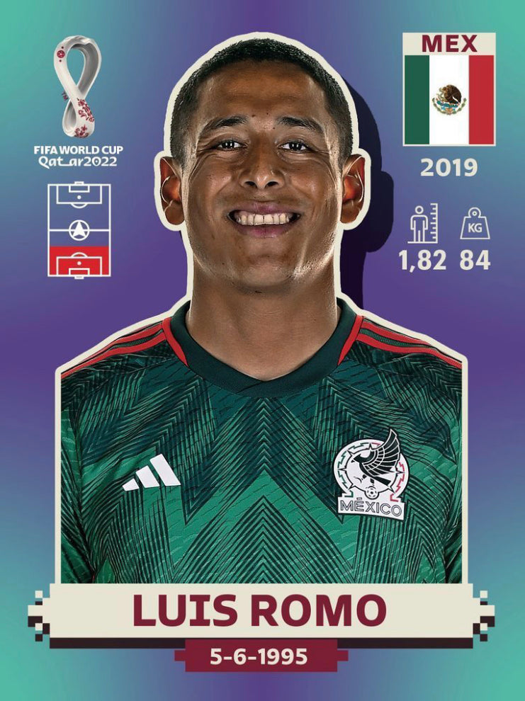 Panini World Cup 2022 Stickers - MEX 009 - Luis Romo – Complete My ...