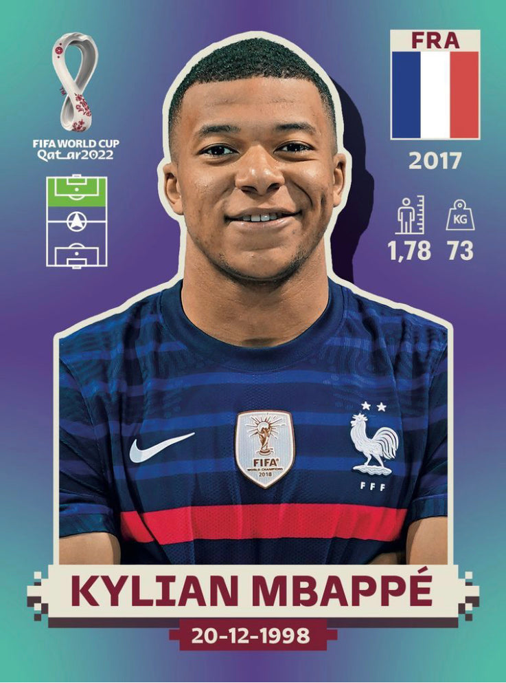 Panini World Cup 2022 Stickers - FRA 019 - Kylian Mbappé