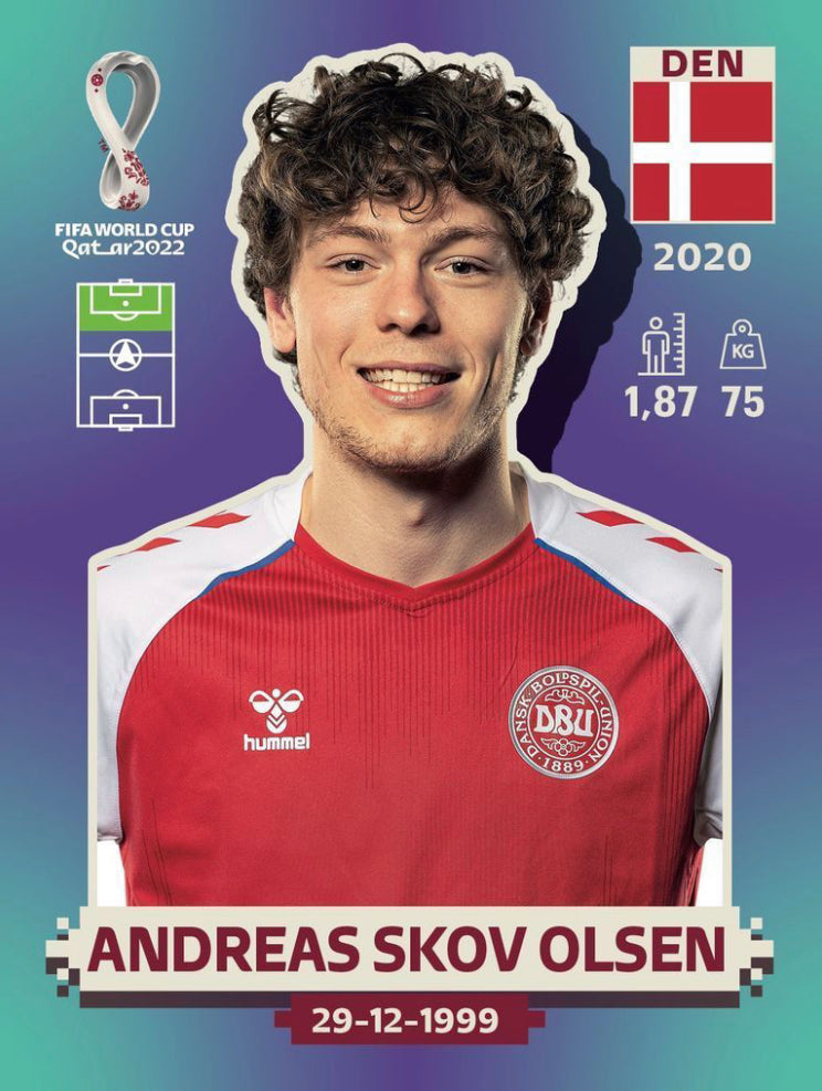 Panini World Cup 2022 Stickers - DEN 019 - Andreas Skov Olsen