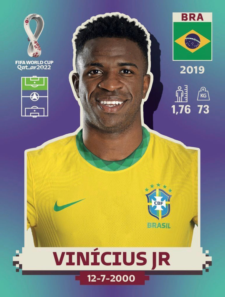 Panini World Cup 2022 Stickers - BRA 020 - Vinícius JR