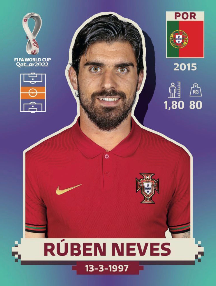 Panini World Cup 2022 Stickers - POR 016 - Rúben Neves