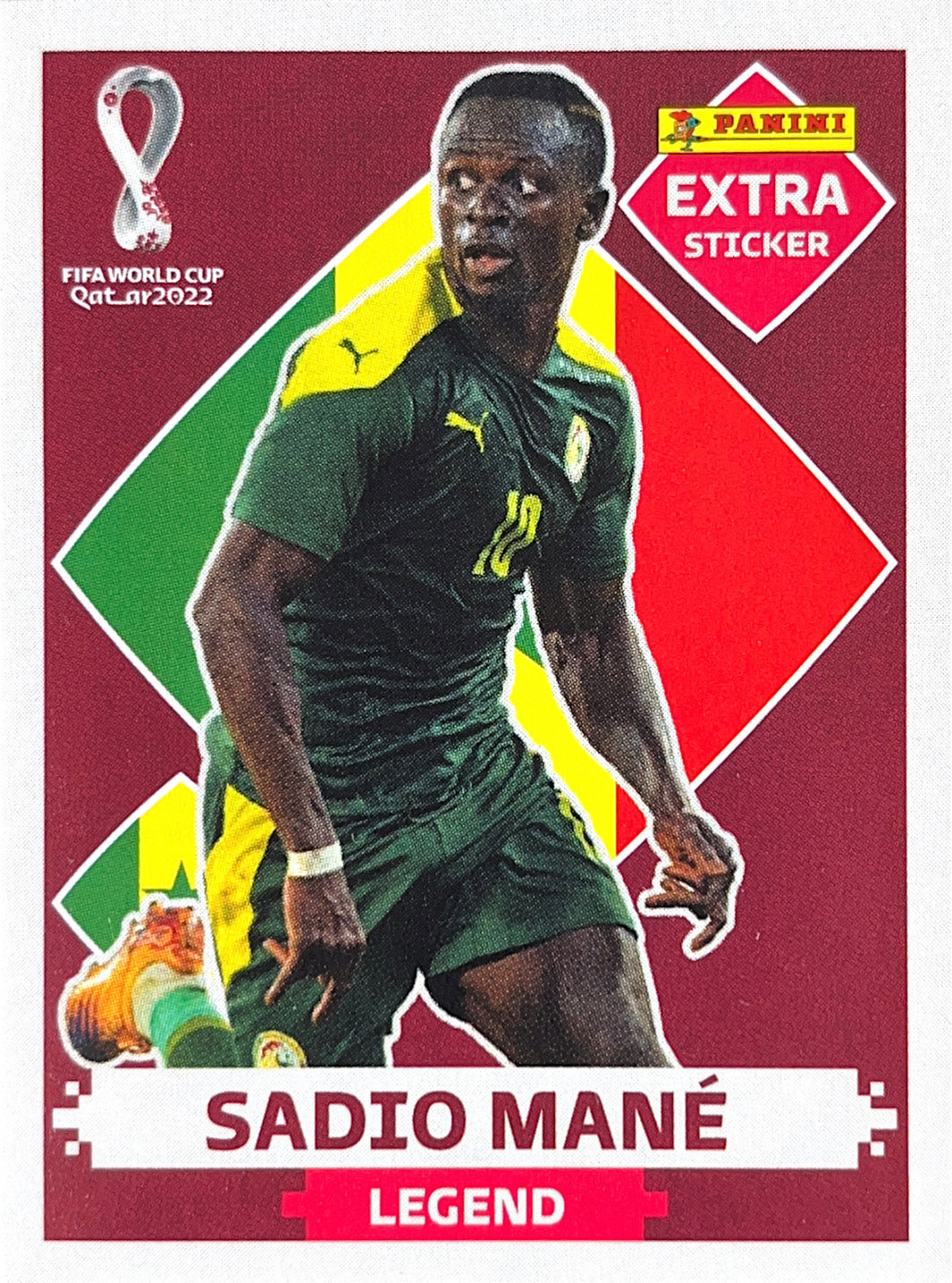 Panini World Cup 2022 Stickers - Sadio Mané - Extra Sticker - Burgundy Legend